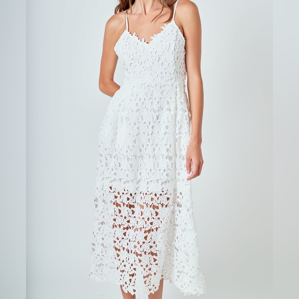 Endless Rose White Lace Cami Midi Dress - WORN ONCE